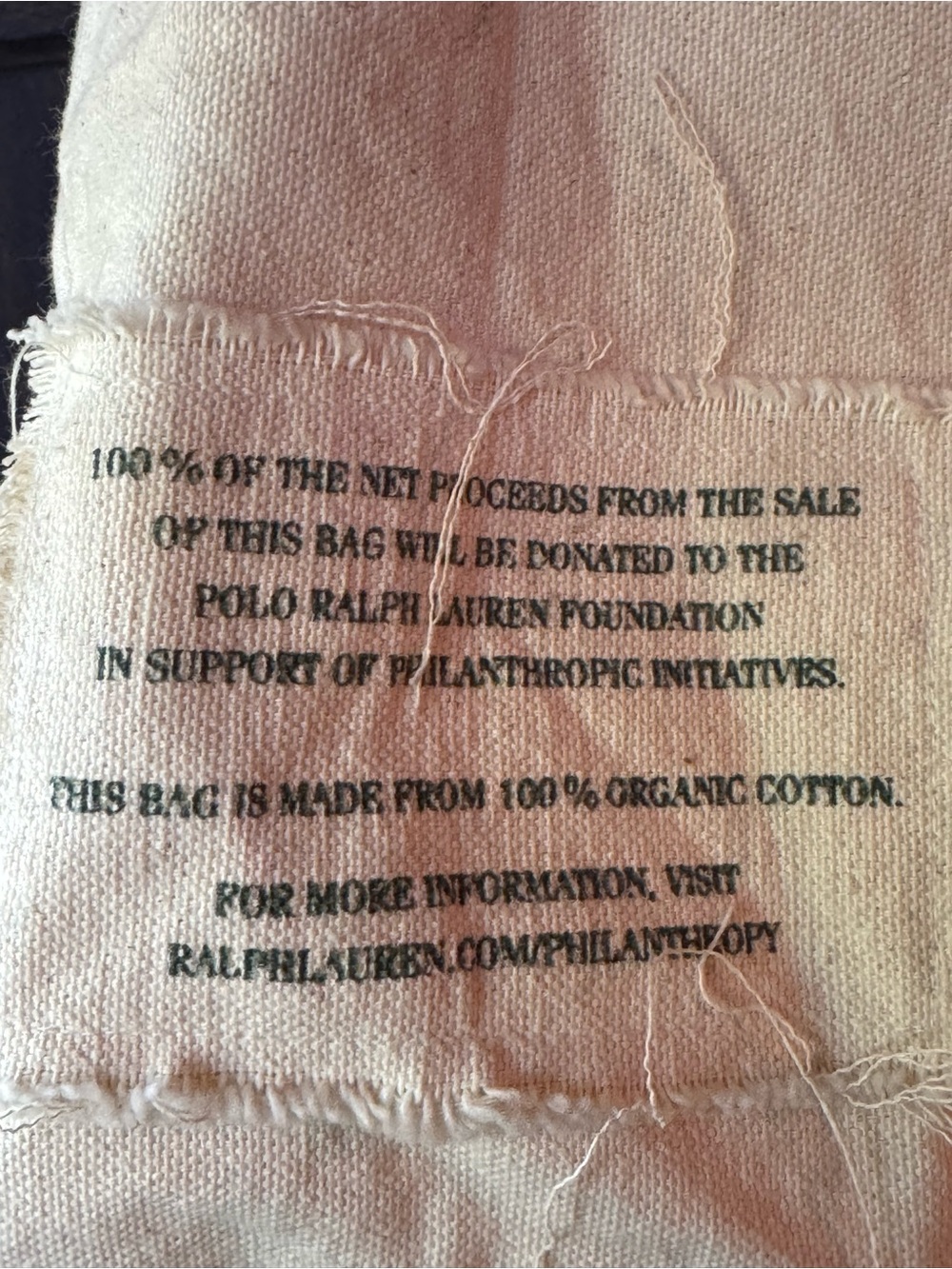 Ralph Lauren Cream & Green Organic Cotton Canvas Tote Bag - Picture 4 of 7